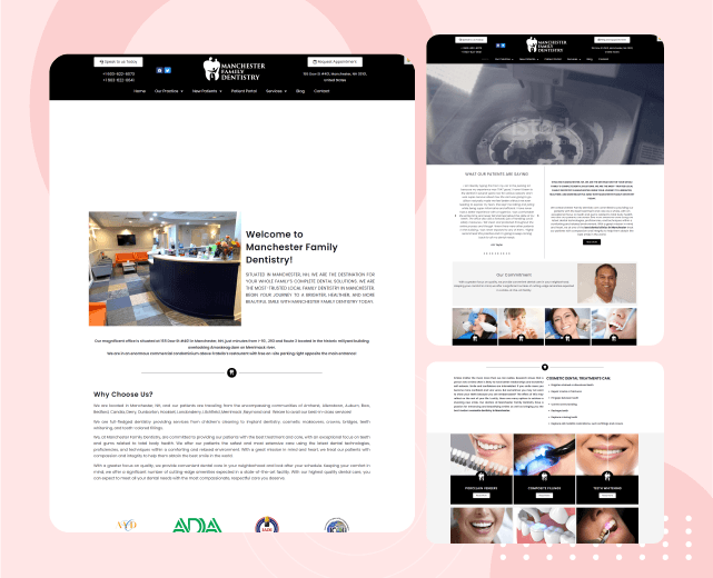 Manchesterfamilydentistrynh.com - Website Design - WP-Business Plus - 20 Pages